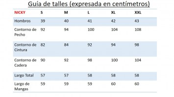 TAABLA DE MEDIDAS NICKY9
